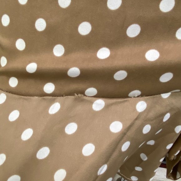 Vintage Taupe & White Polka Dot Sack Dress - Picture 7 of 12